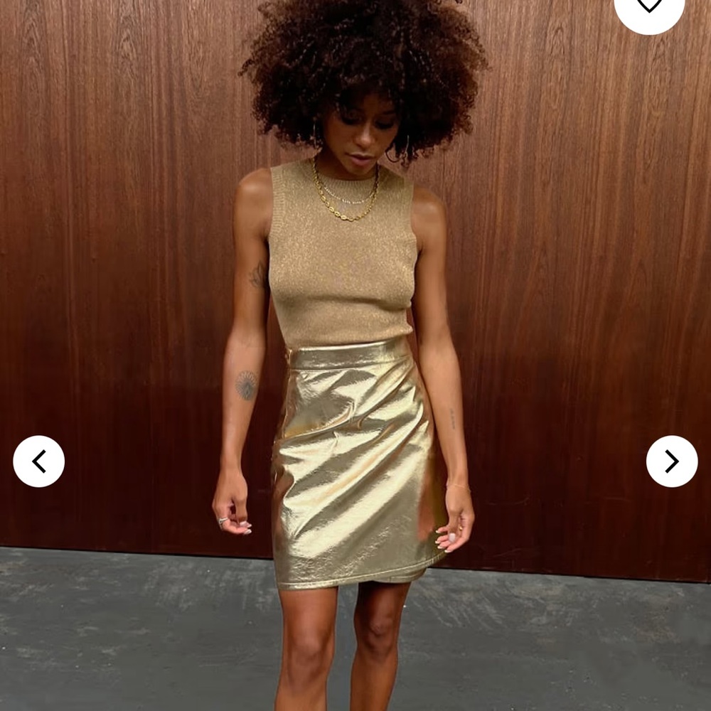 Never Fully Dressed Gold Wrap Skirt